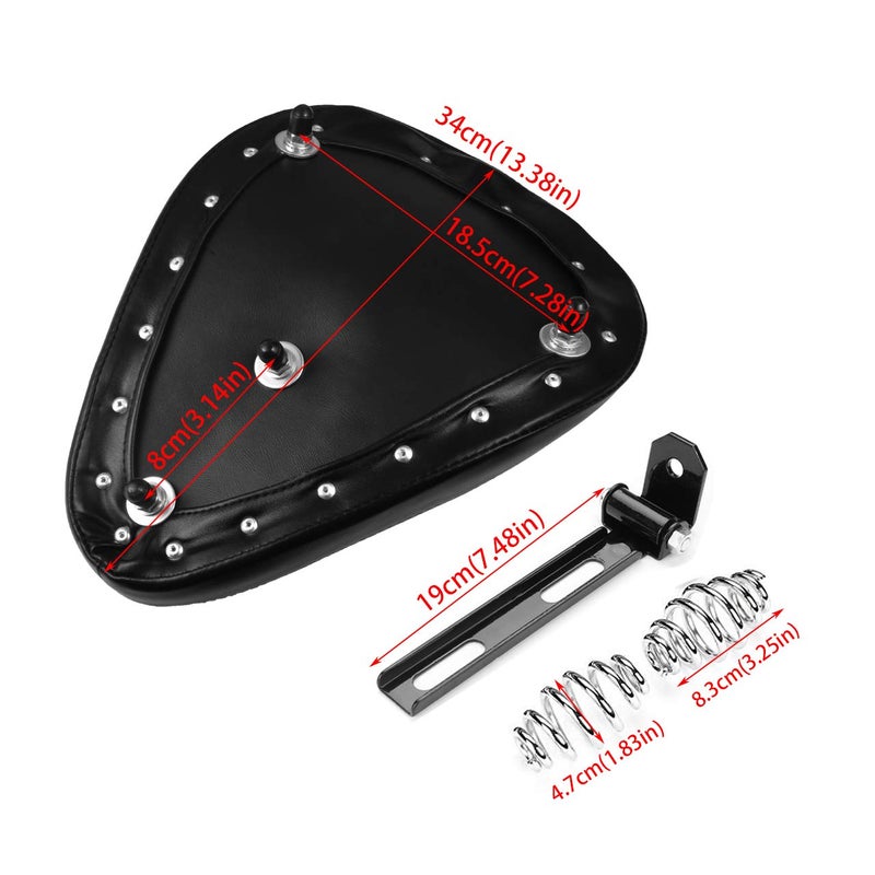 NATGIC Motorcycle Solo Seat Cushion Baseplate Spring Seat Pad Saddle Bracket for Cruiser Bobber Chopper Honda Yamaha Suzuki Kawasaki (New-Black) - Image 2